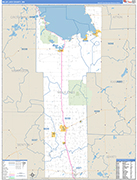 Mille Lacs County Wall Map Basic Style